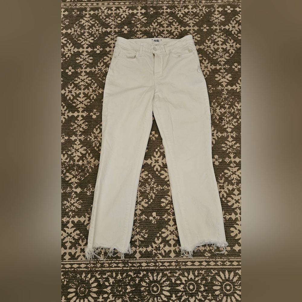 Paige Cindy Raw Hem High Waist Straight Leg Jeans - Like New!  Worn once!